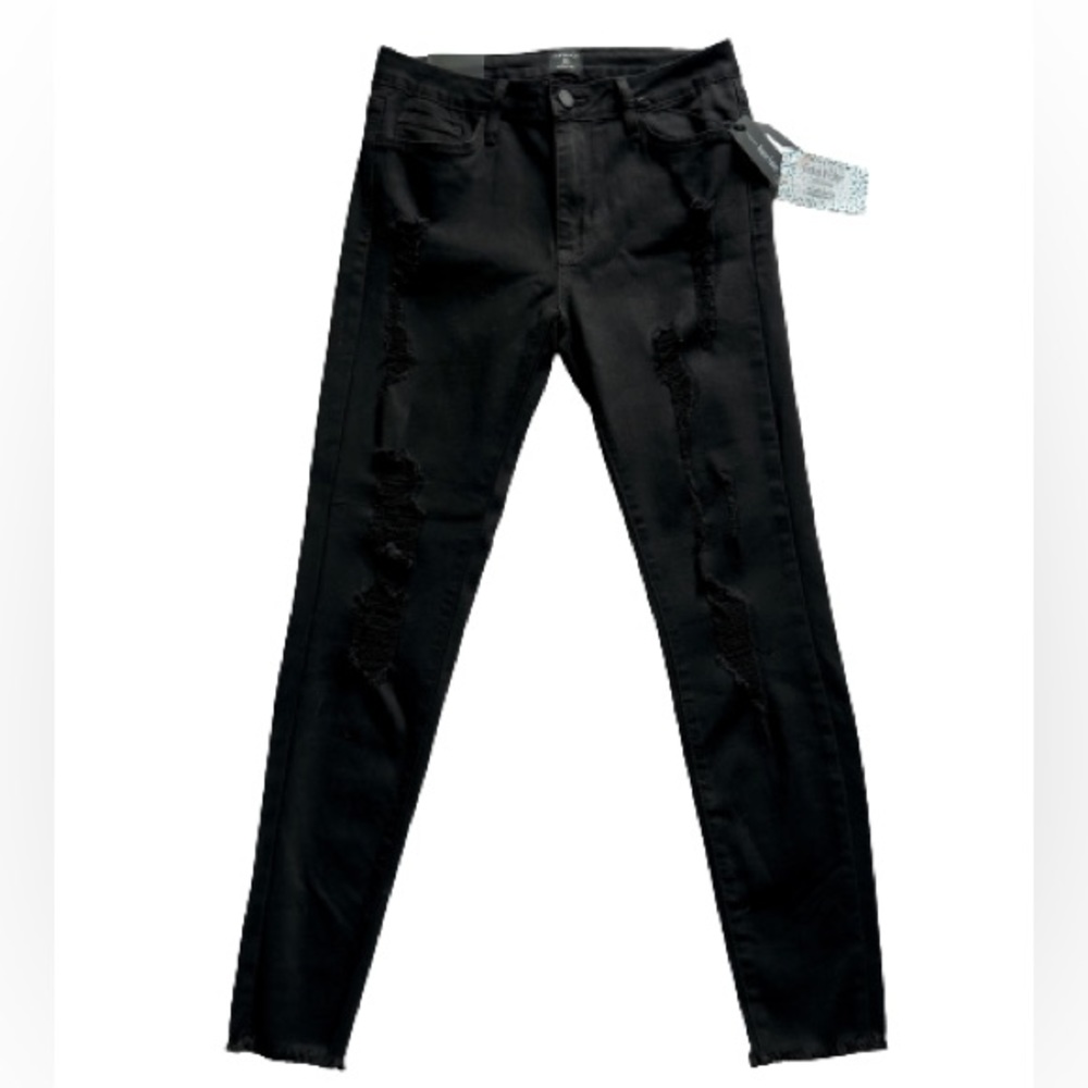 NWT Just Black Women’s Stretchy Mid Rise Distressed Skinny Jeans Size 28